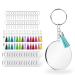 120 pcs Acrylic Keychain Blank with Key Rings: Tassels Key Chain for Craft Bulk Keychain Rings Acrylic Keychain Blanks Rings Key Chain Kit Silver