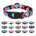 Suredoo dog collar adjustable soft & comfort nylon dog collar for small medium-sized dog puppies (m floral pink blue) m (neck circumference 33-55 cm width 2 cm) floral pink blue