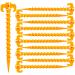 MotBach 10 Pieces 7.9 Inch Orange Canopy Stakes Tent Pegs, Screw Spiral Tent Ground Anchor Stakes, Heavy Duty Screw Shape Ground Anchor Nail for Camping, Sandbeach, Rain Tarps and Hiking
