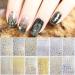 TOROKOM 12 Sheets Metallic Self-Adhesive Nail Stickers for Women  3D Metallic Star Moon Leaf Line Nail Design Stickers Decals Manicure Fingernail Decorations Gift for Women Girls