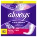 Always Anti-Bunch Xtra Protection, Panty Liners For Women, Light Absorbency, Extra Long Lenght, Leakguard + Rapiddry, Unscented, 92 Count
