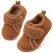JOINFREE Baby Girl First Walking Shoes Anti-Slip Plush Baby Boys Slipper Shoes Cozy Toddlers Shoes 7.5/8 UK Child Brown