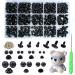 Safety Eyes and Noses  462Pcs Black Plastic Stuffed Crochet Eyes with Washers for Crafts black 462pcs