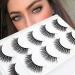 YKLL False Eyelashes Wispy Natural Look Faux Mink Lashes 3D Fluffy Fake Eyelashes 12-14mm Long Extension Eye Lashes Soft Reusable Wearing Lashes Pack 5 Pairs