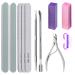 Nail File and Buffer Set Double Sided Nail File  4way Nail Buffer  Buffer Block Sponge Polished  Nail Brush  Come with Cuticle Nipper and Pusher  Professional Manicure Tool Kit for Shiny Nail 11Pcs A-11PCS