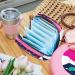 Womens Binding-Up Bags | Geometric Flamingo & Tropical Leaves | Portable Menstrual Pad & Tampon Storage | Multicolored Holder for School & Office - Buy Online on GoSupps.com