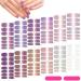 12 Sheets Glitter Solid Color Nail Wraps Nail Polish Stickers Adhesive Nail Polish Wraps Nail Stickers Full Nail Wraps Stick On Nail Strips with 2 Pieces Nail Files for Women Gel Polish Nail