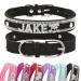 Senristar personalized bling rhinestone dog collar with name custom glitter crystal diamond dog hollow band for small medium large dogs l (width 2.5 cm neck circumference 37-43 cm) black