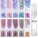 10 Colors Body Glitter Cosmetic Glitter - Face Glitter Chunky Glitter - Face Glitter Festival Hair Glitter with Glue and Brush for Body Hair Nails Stage Halloween Party Pink