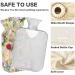 NAANLE Hot Water Bottle with Lid - 1L Transparent Watercolor Flower Design for Pain Relief & Heat Therapy - Buy Online on GoSupps.com
