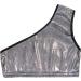 KKmeter Kids Girls One-Shoulder Sequins Dance Crop Top Performance Tank Vest 9-10 Black - Buy Online on GoSupps.com