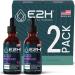 E2H Natural Sleep Aid - Liquid Melatonin with Chamomile Theanine - Sleep Better Deeper Longer - Vegan Gluten Free - Provides Stress Relief (2 Bottles) 2 Fl Oz (Pack of 2)