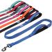 Vivaglory traffic handle dog leash dog leash with two padded handles strong reflective & metal hook training lines for dogs blue 1.8 m x 2.5 cm blue