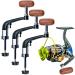 MotBach 3 Packs Black Universal Plastic Rotary Fishing Reel Power Handle Grip, Crank Arm Fishing Spinning Reel Replacement with Nonslip Wooden Grip