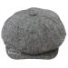 TruClothing.com 8 Panel Baker Boy Cap Shelby Hat Wool Vintage Tweed Brown Grey Razor L grey-razor