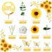 Sunflower Rose Flower Cake Decorations Butterfly Cake Topper with Artificial Eucalyptus and Happy Birthday Topper for Summer Sunflower Wedding Party Decorations Baby Shower Supplies (Sunflower) - Buy Online on GoSupps.com
