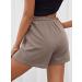 MakeMeChic Women's Mocha Brown Drawstring Waist Sweat Shorts - Size Medium - Buy Online on GoSupps.com