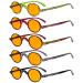 Eyekepper 5 Pack Computer Reading Glasses Small Round Blue Light Filter Readers Orange Tinted +3.00 +3.00 Blue Light Blocking-orange Lens-5 Pairs