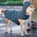 PARTY GO Grayish Blue Dog Raincoat for Medium & Large Dogs | Waterproof & Lightweight Dog Jacket with Reflective Strips & Pocket - Buy Online on GoSupps.com