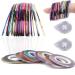 46 Rolls Nail Art Stripes Tape Yutou Nail Striping Sticker Diy Self -adhesive Glits Line with 2 pieces of nail strap donors for nail art decoration sticker DIY