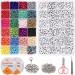 OUTUXED 4920 4mm Glass Seed Beads for Bracelets Making Kit  Inculding 3600pcs Seed Beads with 1320pcs Alphabet Letter Beads Kit for Bracelets Making and Jewelry Crafts with Accessories DIY Material