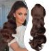 Dcbaboo Ponytail Extension Curly 18inch Claw Clip in Ponytail Hair Extensions Long Wavy Synthetic Pony tails Natural Wave One Piece Hairpiece Fake Ponytail for Women Dark Brown/Dark Auburn 18 inch 140g Dark Brown/Dark Auburn