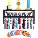 AGATHOS HOME Never Give Up Medal Hanger Display with Trophy Shelf - Easy Install Metal Awards Display for Walls Holds 64+ Sports Medals- Our Medal Holder Rack Includes 10 Inspirational Stickers