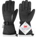 Unisex Waterproof Touchscreen Ski Gloves for Men Women, 3M Thinsulate Winter Snow Gloves with Pocket Black Medium