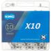 KMC X10-116L, NP/BK 10 Speed Bicycle Chain Silver