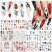 12 Sheets Halloween Nail Stickers Water Transfer Nail Art Decals Horror Gothic Ghost Face Pumpkin Skull Blood Spider Evil Eye Nail Art Stickers for Women Girls Halloween Nail Art Decorations