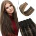 SEGO 12 PCs clip in extensions such as real hair hair extensions hair parts with 22 clips 55 cm cheap smooth for full head 180g natural black & coffee brown 55 cm naturally black & coffee brown