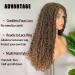 SOKU 28 Lace Front Faux Locs Braided Wig - Ombre Brown Mixed Bohemian Curly Hair - Hand-Braided Lightweight Synthetic Crochet Braids with Baby Hair - Perfect Gift for Women - Halloween Ready (1-MT4/27) - Buy Online on GoSupps.com