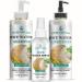 Shampoo Conditioner & Serum Set - Fermented Rice Water Rosemary Biotin Caffeine for Hair Growth Repair System Kit Sulfate Free All Hair Types Vegan Rosemary Scent
