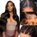 MEGALOOK Upgraded Glueless Wigs Bleached knots Body Wave Human Hair Wig 13x4 HD Pre Cut Lace Front Wigs 200% Density Brazilian Real Human Hair Wigs Natural Black Color 36 Inch 36 Inch 13x4 Lace Body Wave Wig