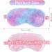 2 Pack Plush Sleeping Mask | Soft Fluffy Eye Cover for Women & Kids | Comfortable Travel Eye Mask with Rainbow Faux Fur - Buy Online on GoSupps.com