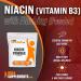Niacin Powder 500mg - Vitamin B3 Supplement with Flushing - Nicotinic Acid for Niacin Flush - B3 Vitamins - 8.8 oz Pack - Buy Online on GoSupps.com