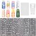 NICENEEDED Nail Art Stamping Kit With 6 PCS Nail Plates Nail Stamp Templates 1 Nail Stamper 1 Nail Scraper With Animals Patterns Image Plates For DIY Decoration Stytle 4