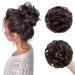 Tess hair part with rubber band 55g lured hair tie with hair medium brown large bun hair part Haardutt synthetic hair extension for women girls 55 g #medium brown