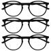 Opulize Met Far Glasses 3 Splaritivity Slim Round Frame spring hinges scratch -resistant black men MMM60-1 -1.00 Black -1.00 Dioptries