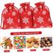 SEWOART 10pcs Snowflake Burlap Bag Party Supply Holiday Pouch Christmas Bag Drawstring Storage Bags 14X10X0.3CM Red - Buy Online on GoSupps.com