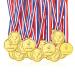 Pllieay 100 Pieces Gold Medals for Awards for Kids Plastic Winner Soccer Football Medals for Kids Awards Party Favors, Sports Party Game Prizes