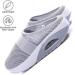 Sharllen Women's Air Cushion Slip-On Walking Shoes - Breathable Mesh Sneakers with Arch Support for Comfort - Light Grey, Size 7-7.5 Women/5.5-6 Men - Buy Online on GoSupps.com