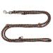 Dog leash double-leash exercise line for medium dogs up to 45 kg over 39 colors very stable (2.80 m Los Angeles) 2.80 m black and gray-orange