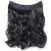 Buy Dark Black Hairpiece Extensions with Invisible Wire | Thickening Wavy Weft Hair Extensions - 40 cm - Buy Online on GoSupps.com