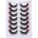 Fluffy Pink Cat-Eye Faux Mink Lashes - 7 Pairs Pack | FANXITON Dramatic Wispy 20mm False Eyelashes - Buy Online on GoSupps.com