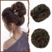 Sofeiyan Claw Clip Messy Bun Hair Piece Wavy Curly Hair Bun Clip in Claw Chignon Ponytail Hairpieces Synthetic Tousled Updo Hair Extensions Scrunchie Hairpiece for Women Dark Brown/Light Auburn Mix Darkest Brown & Light Auburn Mixed