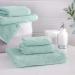Welhome Franklin Premium | 2 Bath towels 2 Hand towels 2 Washcloths | Textured Aqua Bathroom Towels Set | Hotel & Spa Towels for Bathroom |Soft & Absorbent | 600 GSM 100% Cotton 6 Piece Bath Linen Set 6 Piece Towel Set Aqua