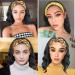 Oseti Short Curly Headband Wig for Black Women - 14 Inch Black Wavy Body Wave Bob Wig with Ice Silk Turban - Synthetic Headband Attached for Easy Styling - Buy Online on GoSupps.com