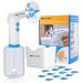 Ear Wax Removal Kit BOCOOLIFE Electric Ear Irrigation Tool Ear Ear Irrigation Flushing System Wax Cleaner Kit  Ear Flush Washer for Adults  4 Pressure Levels  Extra 12 Ear Tips & Ear Basin White With Blue