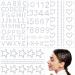 OIIKI 4 Sheets Star Hair Face Jewels Self-adhesive Acrylic White Rhinestones Stickers Heart Star Letter Number Face Hair Gems Stick on Women Body Jewelry Decorations for Makeup Parties Festival White-3